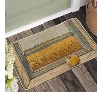 Fall Harvest Door Mat, Yellow Wheat Door Mat, Outdoor Indoor Entrance Decor, Eco-Friendly, Non-Slip, Dust-Absorbing Easy Clean, 29" x 17"