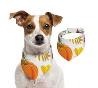 Fall Harvest Pumpkins Autumn Thanksgiving Maple Leaf,Pet Bib Scarf Cats Dog Bandana Dogs Towel Bib Adjustable Pet Scarf,M