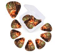 Fall Harvest Season Print Guitar Picks 12 Pack Guitar Plectrums with Storage Box Bass Picks For Acoustic Guitar Bass Electric Ukulele Includes 0.46mm, 0.71mm, 0.96mm