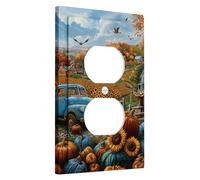 Fall Harvest Switch Switch Cover Plates Blue Country Pumpkins for Wall Decor Thermoplastic Wall Plates Single Duplex Plug for the
