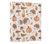 Fall Hedgehog and Pumpkin 3 Ring Binder 1.5 Inch Round Ring Binder View Binder Holds 200 Documents for Home School Office Use