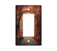 Fall Hedgehog Decorative Light Switch Cover Wall Plate 1 Gang Single Rocker, Autumn Nature Scene Electrical Faceplate for Kitchen Bathroom, Animal Switchcover Decor