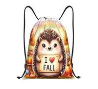 Fall Hedgehog Sports Backpack String Lightweight Drawstring Gym Versatile String Bags For Trainer Yoga Fishing 39X46Cm