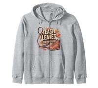 Fall Hiking Dog Antisocial - Leash Leaves Zero People Zip Hoodie