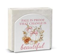 Fall Home Decor Acrylic Cocktail Napkin Holder Fall Coffee Table Decor