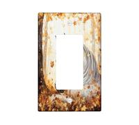 Fall Horses Decorative Light Switch Cover Wall Plate 1 Gang Single Rocker, Funny Autumn Forest Electrical Faceplate for Kitchen Bathroom, Pet Switchcover Decor