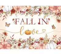 Fall in Love Backdrop Autumn Boho Bridal Shower Photography Background Fall Wedding Anniversary Engagement Party Background Photo Booth Props (8x6FT（240x180cm）)
