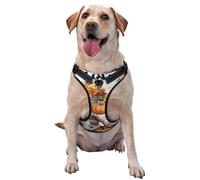 Fall In Love Flowers Pumpkins No Pull Dog Harness Adjustable Reflective Oxford Easy Control Medium Large Dog Harness