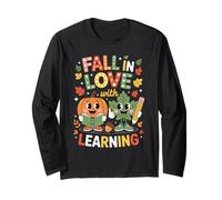 Fall in Love with Learning Autumn Pumpkin Teacher Kids Men Long Sleeve T-Shirt