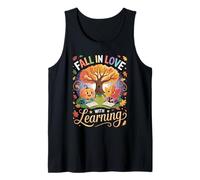 Fall in Love with Learning Autumn Pumpkin Teacher Kids Tank Top