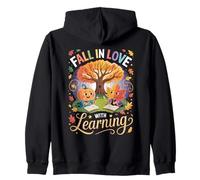 Fall In Love With Learning Autumn Pumpkin Teacher Kids Zip Hoodie