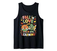 Fall in Love with Learning Pumpkin Autumn Teacher Kids Tank Top