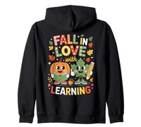 Fall In Love With Learning Pumpkin Autumn Teacher Kids Zip Hoodie