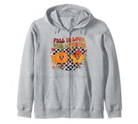 Fall in Love with Learning Retro Classroom Vibes Fun Kids Zip Hoodie