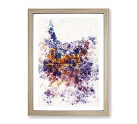 Fall In Yosemite Valley California Watercolour Modern Framed Print | A2 Oak Framed Wall Art | Ready to Hang | Modern Landscape Picture | Living Room Bedroom Lounge Office