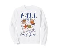 Fall Into a Good Book Cozy Autumn Reading Coffee Lover Sweatshirt