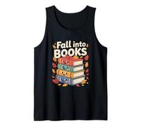 Fall Into Books Cute Autumn Reading Book Lover Tank Top
