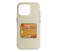 Fall Into Jesus Retro Christian Autumn Faith Leaf Design Case for iPhone 16 Pro