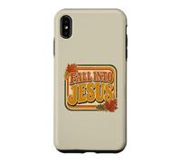 Fall Into Jesus Retro Christian Autumn Faith Leaf Design Case for iPhone XS Max