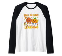 Fall Into Learning Pumpkin Leaf Funs Apparel Raglan Baseball Tee