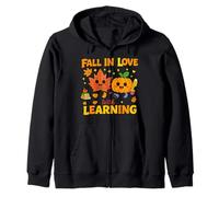 Fall Into Learning Pumpkin Leaf Funs Apparel Zip Hoodie