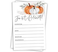 Fall Invitations Watercolor Pumpkins - (20 Count) 4x6 Invitations With Envelopes | Bridal Shower, Fall Wedding, Baby Shower, Anniversary, Engagement, Autumn Themed Invites
