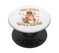 Fall Is For Cats & Coffee Cozy Autumn Days Relaxing Inside PopSockets Adhesive PopGrip