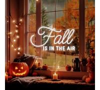 Fall is in The Air LED Neon Sign, Custom Fall Autumn Home Decor Neon Light Autumn Garden Party Decoration Sign Thanksgiving Door Wall Decor