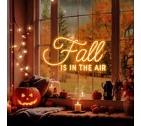 Fall is in The Air LED Neon Sign, Custom Fall Autumn Home Decor Neon Light Autumn Garden Party Decoration Sign Thanksgiving Door Wall Decor