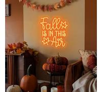 Fall is in This Air Leaf Neon Sign Neon Light Home Wall Thanksgiving Wall Decor Garden Farmhouse Signs