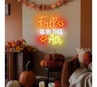 Fall is in This Air Leaf Neon Sign Neon Light Home Wall Thanksgiving Wall Decor Garden Farmhouse Signs