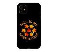 Fall is My Favorite Color Pumpkin Autumn Falling Leaves Case for iPhone 11