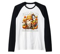 Fall is My Favorite Color Thanksgiving Gnome with Fall Vibes Raglan Baseball Tee