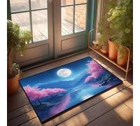 Fall Kitchen Mats For Floor A Serene Night Scene With Cherry Blossoms Doormat Outdoor Decorations For Patio Music Decor(40X60CM)