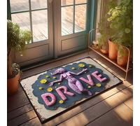 Fall Kitchen Mats For Floor Drive: A Crack In Time With Flowers Doormat Front Door Decor Retro Rug(40X60CM)