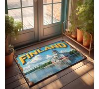 Fall Kitchen Mats For Floor Finland'S Architectural Beauty Reflected In Water Doormat Front Door Decor Retro Rug(50X80CM)