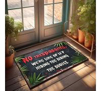 Fall Kitchen Mats For Floor Haunting Warning: No Trespassing - We'Re Tired Of Hiding Bodies! Doormat Front Door Decor Retro Rug(50X80CM)