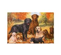 Fall Labrador Lab Golden Retriever Dog Thanking,1000 Pieces Wooden Jigsaw Family Game Jigsaw Puzzles for Adults Teens Home Decor