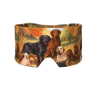 Fall Labrador Lab Golden Retriever Dog Thanking, Full Eye Covers Light Blocking Eye Mask Sleep Eye and Ear Muffs