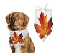 Fall Leaf Dog Bandana Washable & Adjustable Triangle Scarf, Breathable Pet Scarf for Small Medium Large Pets, Cute Fashion Pet Accessory
