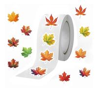 Fall Leaf Stickers - 500 Pieces Maple Leaf Envelope Seal Stickers Roll, Autumn Thanksgiving Decorative Decals For Scrapbook, Journals, Planners, Crafts, Water Bottles, Notebooks, And Seasonal Party Su