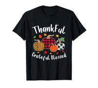 Fall Leaf Thanksgiving Day Thankful Grateful Blessed Pumpkin Value Graphic T-Shirt