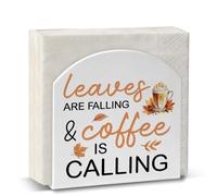 Fall Leaves Acrylic Cocktail Napkin Holder Fall Coffee Table Decor