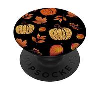 Fall Leaves and Pumpkins Pattern Halloween Autumn PopSockets Adhesive PopGrip
