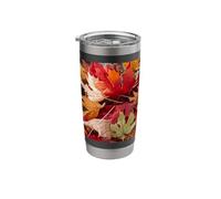 Fall Leaves Autumn Pumpkin Maple Leaves Autumn Vibes Color Stainless Steel Insulated Tumbler