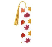 Fall Leaves Bookmark Autumn Wooden Bookmark with Tassel Book Mark for Women Men Reading Page Markers Gifts for Book Lovers