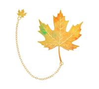 Fall Leaves Bookmarks Decorative Metal Bookmarks with Chain Pendant Portable Reading Aid for Teacher Book Lover Student Artistic Bookmarks