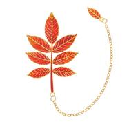 Fall Leaves Bookmarks Decorative Metal Bookmarks with Chain Pendant Portable Reading Aid for Teacher Book Lover Student Artistic Bookmarks