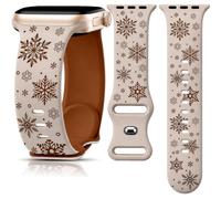 Fall Leaves Bow Engraved Band for Apple Watch 38-49mm iWatch Series 1-11 | Dual-Tone Engraved Design, Holiday Strap for iPhone Watch 38 40 41 42 44 45 46 49mm Series 11 10 9 8 7 6 5 4 Ultra SE 3 2 1