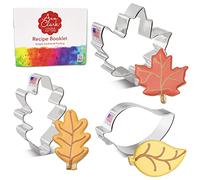 Fall Leaves Cookie Cutters 3-Pc Set Made in USA by Ann Clark, Maple, Oak, Aspen